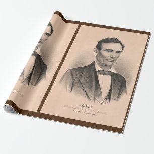 Papier Cadeau Abraham Lincoln Élu Président 1860 Lithographie