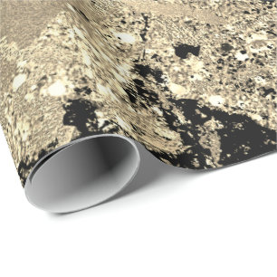 Papier Cadeau Abrégé sur noir charme de marbre d'or de parties