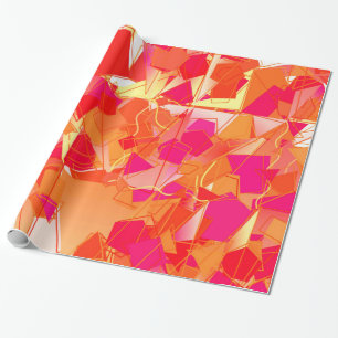 Papier Cadeau Abrégé sur orange et roses indien