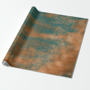 Papier Cadeau Abrégé sur urbain métallique patine turquoise d