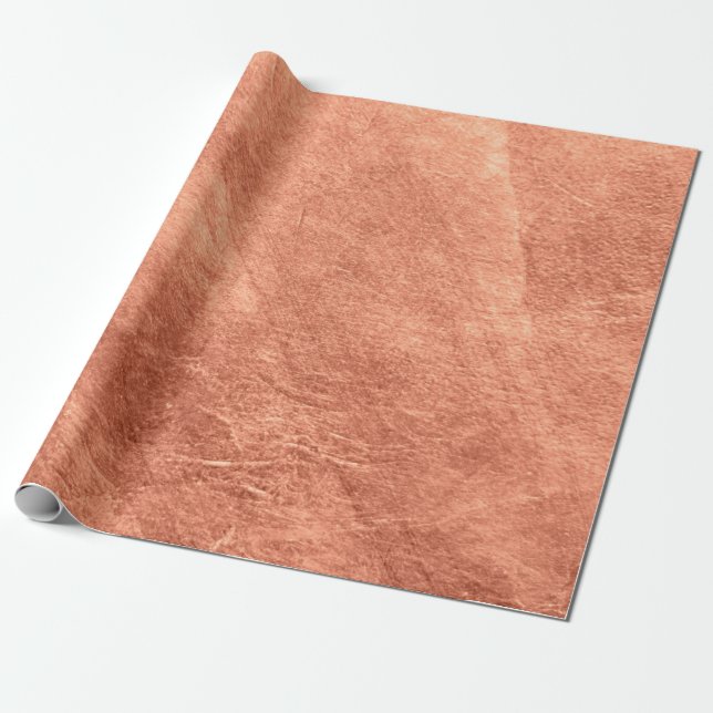 Papier Cadeau Abstract brushed copper surface metallic texture.  (Déroulé)