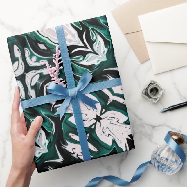 Papier Cadeau Abstract elegant fluide marble liquide (Cadeaux)