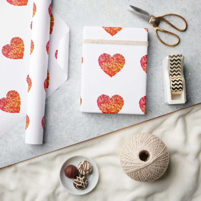 Papier Cadeau Abstract Heart Confetti Art (Artisanat)