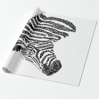 Papier Cadeau Abstract Zebra Canvas Black White