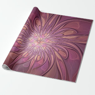 Papier Cadeau Abstrait Floral Fractal Art Berry couleurs
