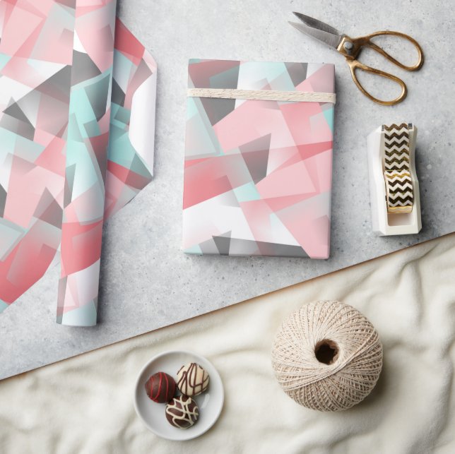 Papier Cadeau Abstrait Hip moderne Motif d'art géométrique mosaï (Artisanat)