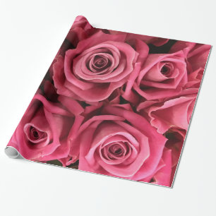 Papier Cadeau Abstrait Jardin de Roses Blanches Élégant Wrappin 