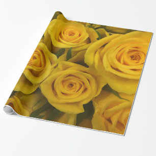 Papier Cadeau Abstrait Jardin de Roses Blanches Élégant Wrappin 