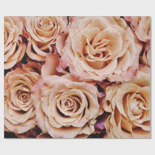 Papier Cadeau Abstrait Jardin de Roses Blanches Élégant Wrappin 