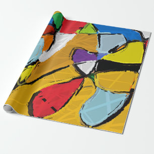 Papier Cadeau Abstrait jaune