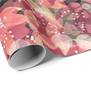 Papier Cadeau Abstrait joli joli rose fleurs design floral