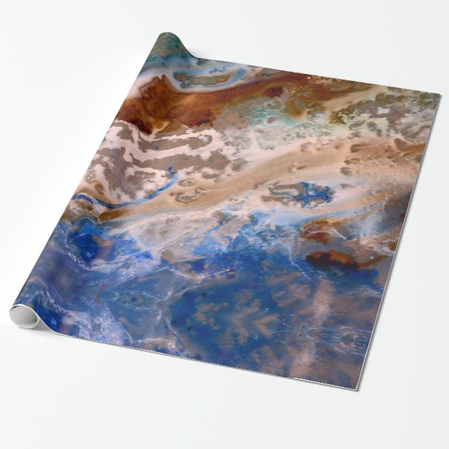 Papier Cadeau Abstrait plage de sable motif motif en mousse d'ea (Déroulé)