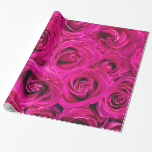 Papier Cadeau Abstrait Roses Roses Roses Rose Jardin Élégant Flo