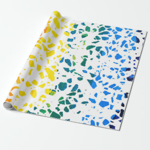 Papier Cadeau Abstrait Terrazzo Mosaic coloré Rainbow Motif