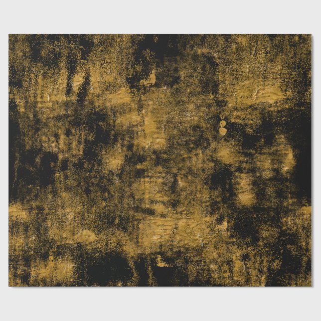 Papier Cadeau Abstraite de poussière noire et d'or (Plat)