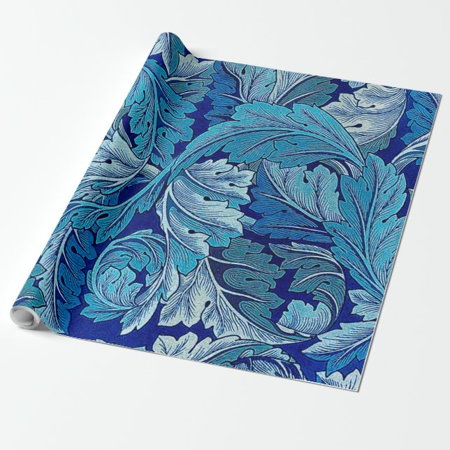 Papier Cadeau Acanthus Blue, William Morris (Déroulé)