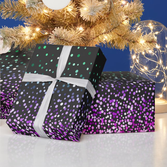 Papier Cadeau Accent de Parties scintillant couleur noire (Vacances)