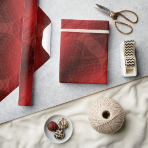 Papier Cadeau Acceptation Médaillons de méditation rouge