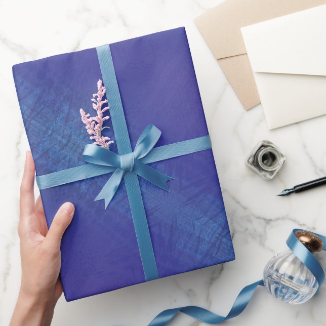 Papier Cadeau Acceptation | Motif de Blue Indigo Violet Shibori (Cadeaux)