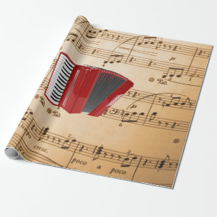 Papier Cadeau Accordion Music, design populaire,