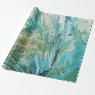Papier Cadeau Acrylique pour abstraite côte turquoise