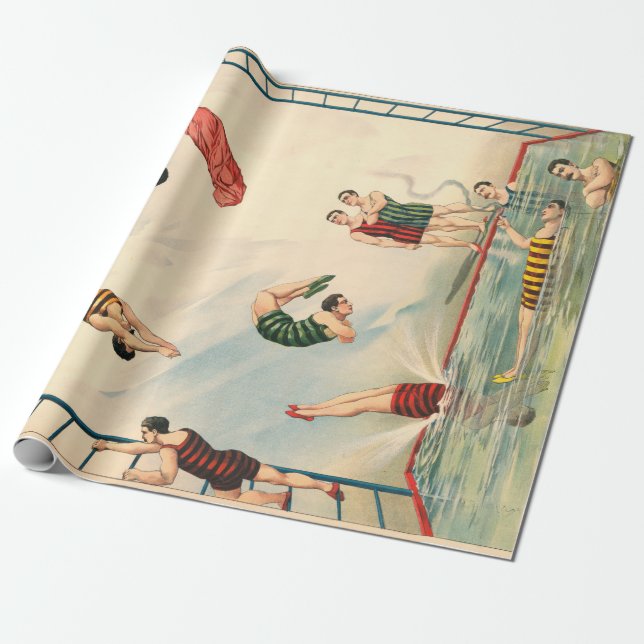 Papier Cadeau Acte de cirque masculin hawaïen de nageurs de (Déroulé)