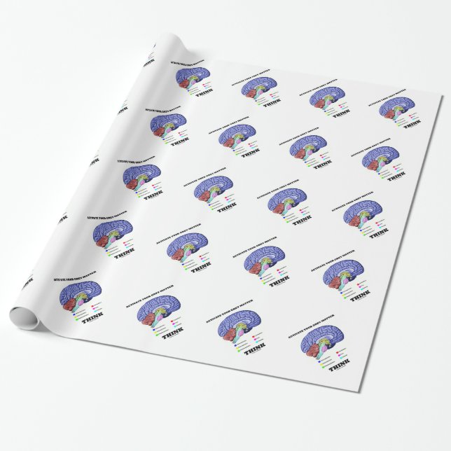 Papier Cadeau Activez votre matière grise pensent (le cerveau (Déroulé)
