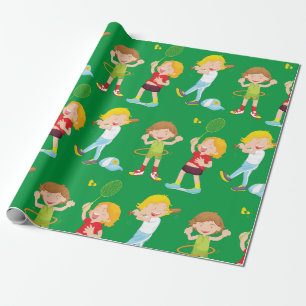 Papier Cadeau Activité Enfants Jouant Au Sport