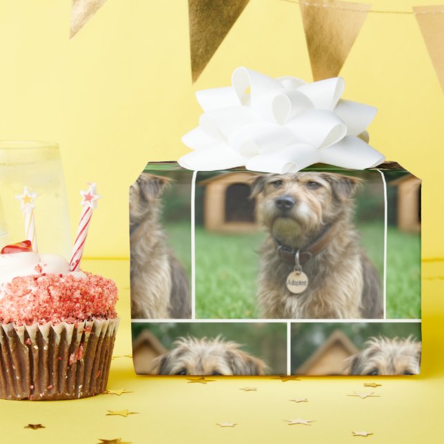 Papier Cadeau Adopted Scruffy Dog With Doghouse (Fête d'anniversaire)