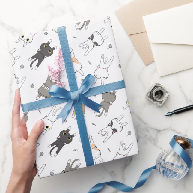 Papier Cadeau Adorable Cute Cat pattern for Your Gift Pack (Cadeaux)