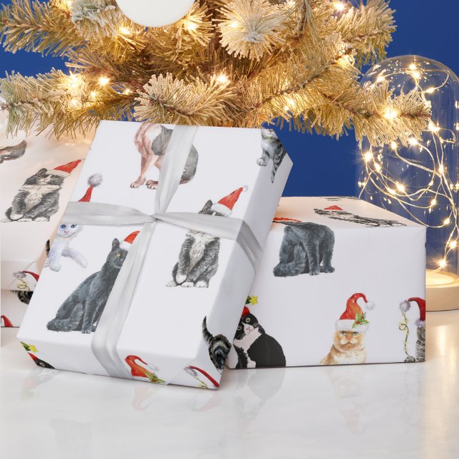 Papier Cadeau Adorable Kitten Catmas Christmas Holiday Pattern (Vacances)