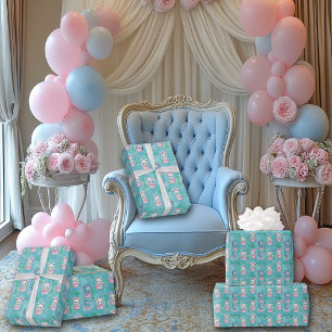 Papier Cadeau Adorables chatons roses et bleus