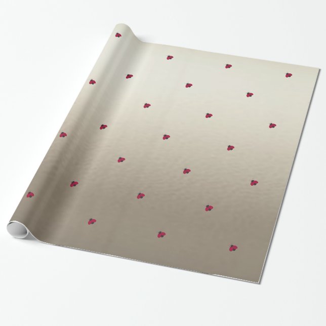 Papier Cadeau Adorables Mignonnes ,Coccinelles,Lumineuses (Déroulé)