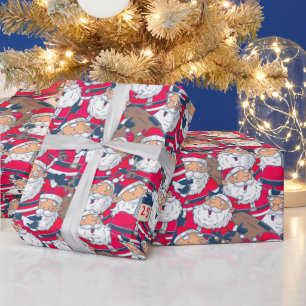 Papier Cadeau Adorables Noël mignon Père Noël