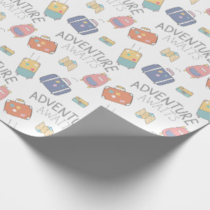 Papier Cadeau Adventure Await Travel Wrapper Paper