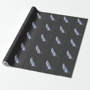 Papier Cadeau Aéronef Chrome Comme Cessna Black Carbon Fibres