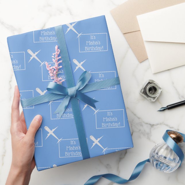 Papier Cadeau Aéronef vol personnalisé drapeau d'anniversaire su (Cadeaux)