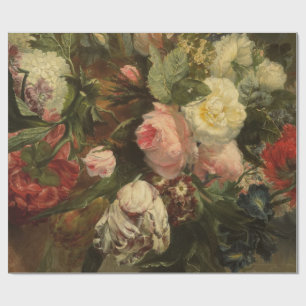 Papier Cadeau Affiche florale de Decoupage de beaux-arts