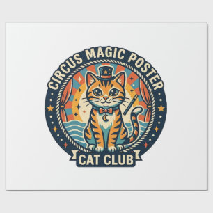 Papier Cadeau Affiche Magie de Cirque Chat Mignon Design - Cirqu