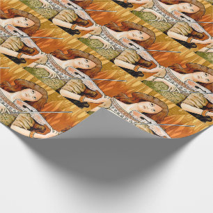 Papier Cadeau Affiche vintage Art nouveau pour violon Musique