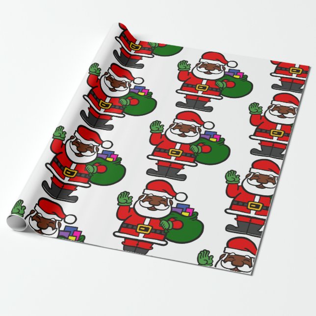 Papier Cadeau afrique noir santa claus xmas (Déroulé)