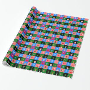 Papier Cadeau afrique santa claus colorblock