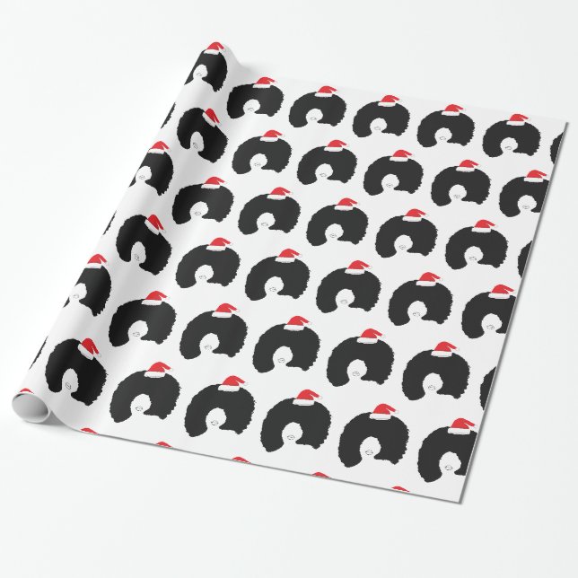 Papier Cadeau Afro Hairs Père Noël Lady (Déroulé)