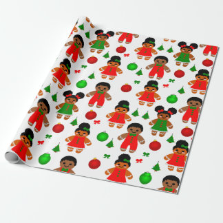 Papier Cadeau Afro pain d'épices Enfants Noël Cookie
