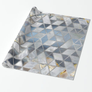 Papier Cadeau Agate et nacre translucides géométriques