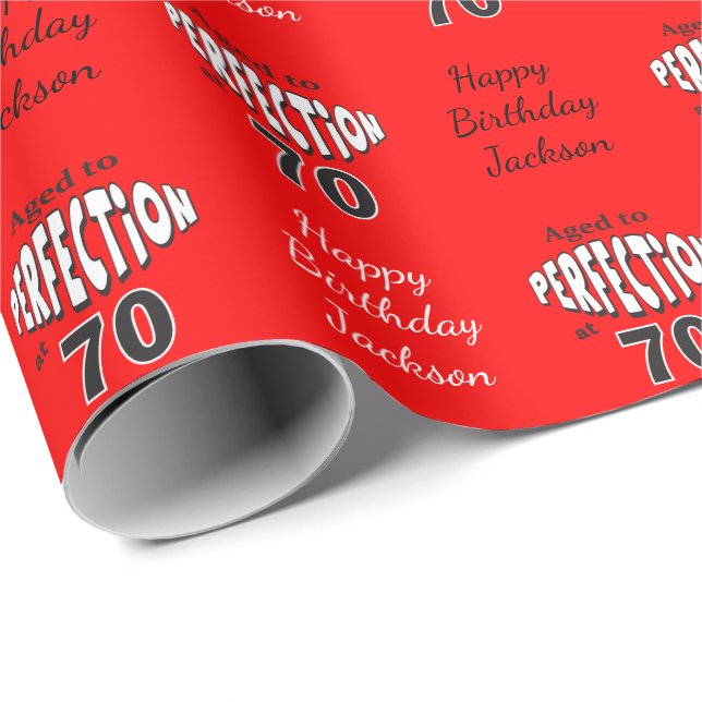 Papier Cadeau Âgé à la perfection à 70 (Coin rond)