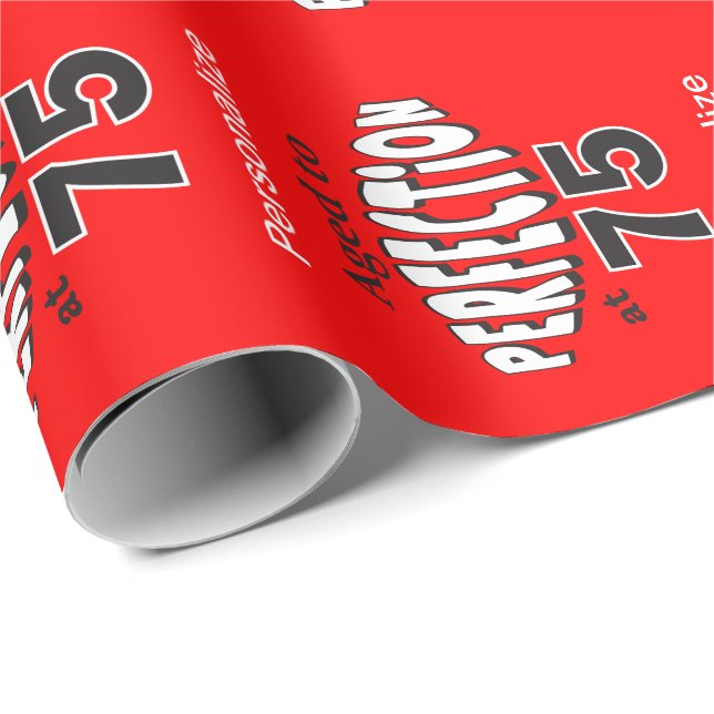 Papier Cadeau Âgé à la perfection à 75 (Coin rond)