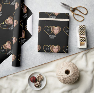 Papier Cadeau Âge, nom et photo personnalisés