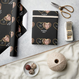 Papier Cadeau Âge, nom et photo personnalisés