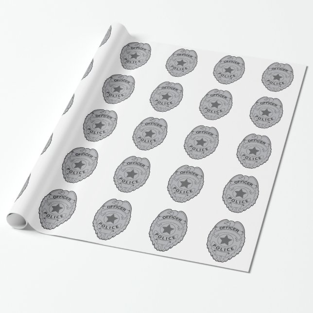 PAPIER CADEAU AGENT DE POLICE BADGE (Déroulé)